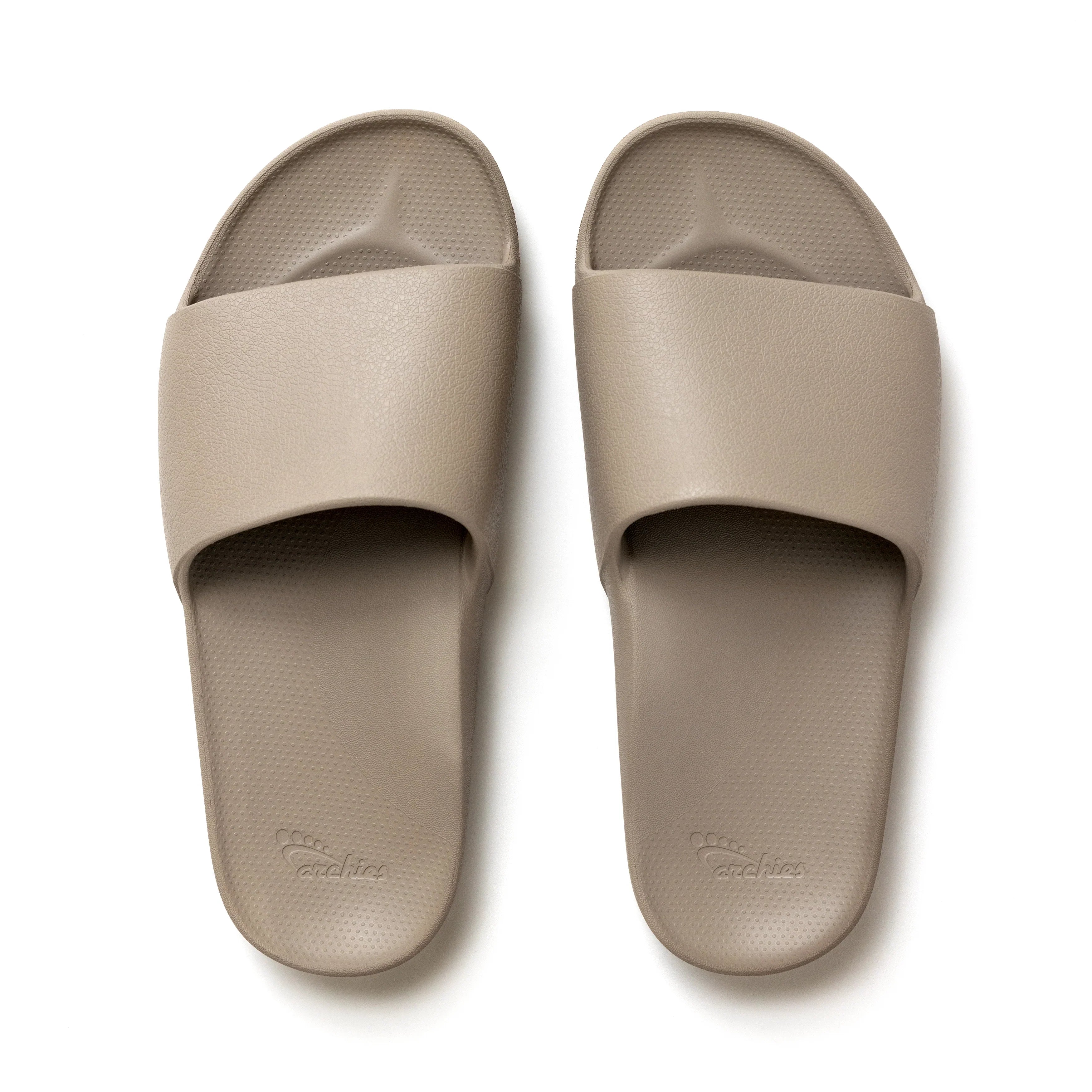 Arch Support Slides - Taupe – Noosa Footwear Co.